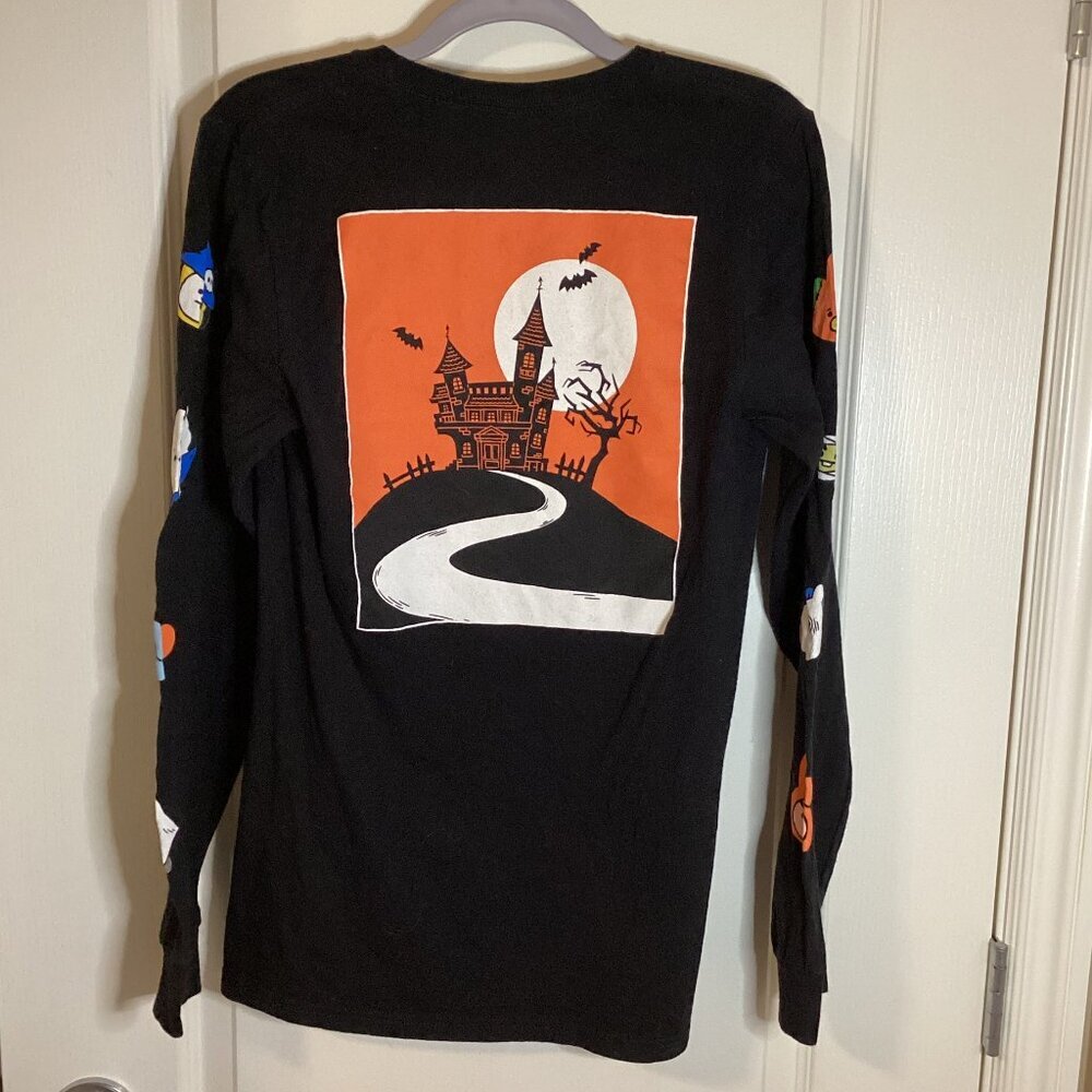 BT21 Halloween Long Sleeve Graphic Cotton T-Shirt Size M Scary Goth Witchy - Picture 2 of 5